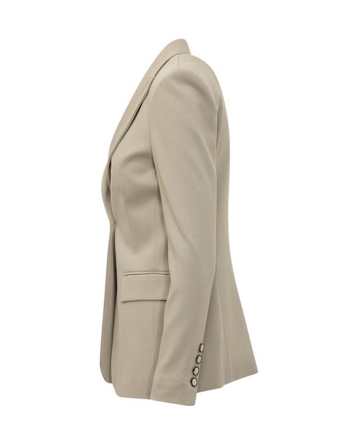Pinko Natural Solid Notched Lapel Blazer