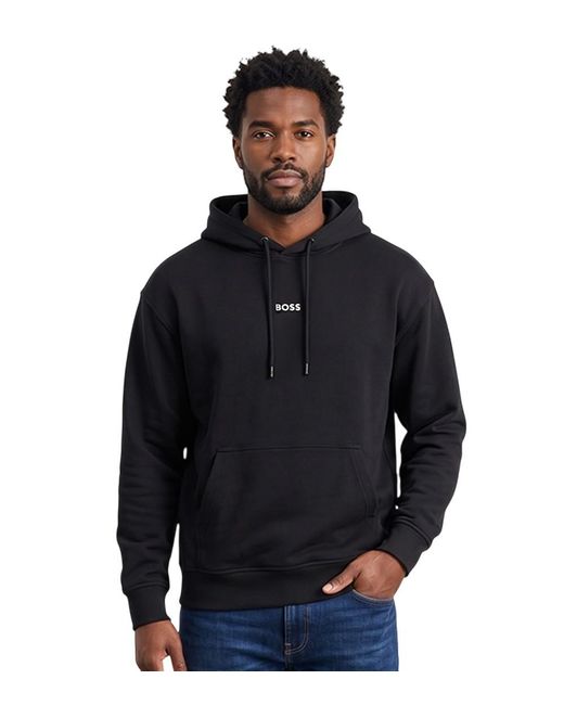 Boss Blue Solid Hoodie for men