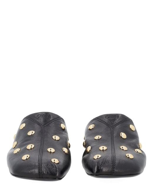 Chloé Black Studded Mules