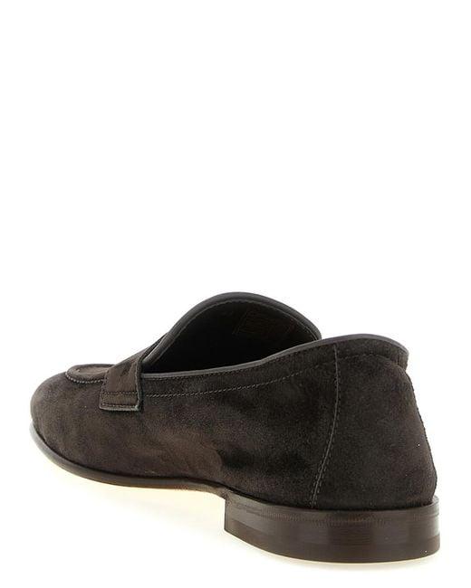 Brunello Cucinelli Black Solid Penny Loafer for men