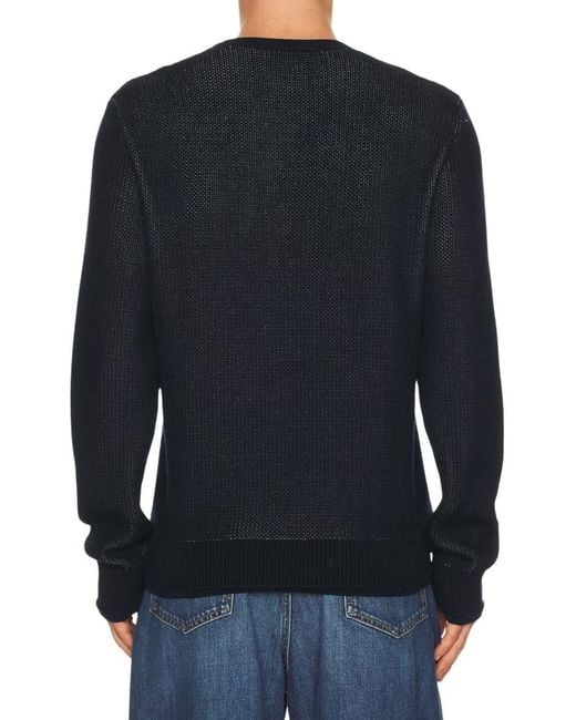 Givenchy Blue Ottoman Crew Neck Sweater for men