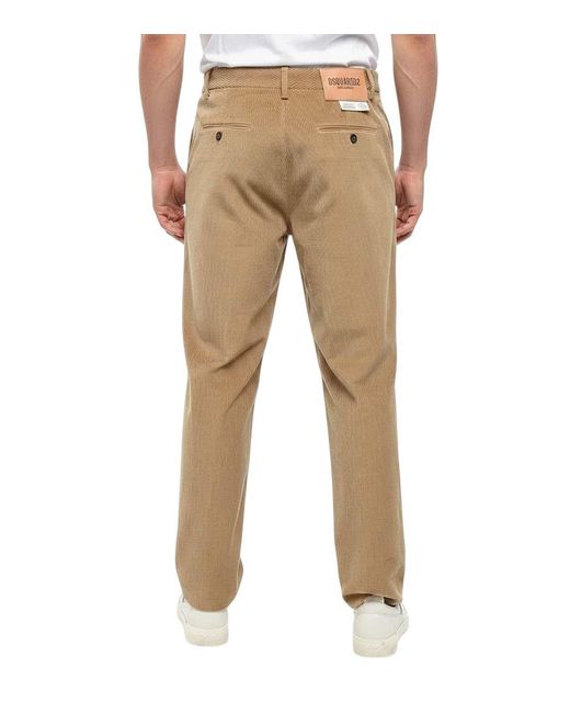 DSquared² Natural Flat Front Pants for men