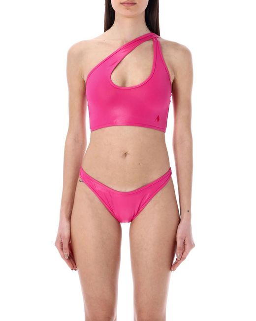 The Attico Pink Shiny Bikini
