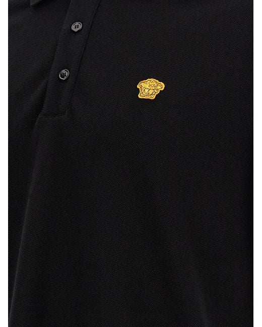 Versace Black Solid Shirt Collar Polo for men