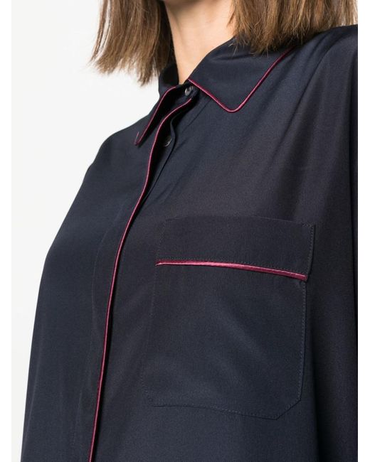 P.A.R.O.S.H. Blue Seam-Detail Button-Up Shirt