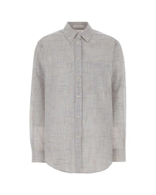 The Row Gray Regular Stripes Shirt