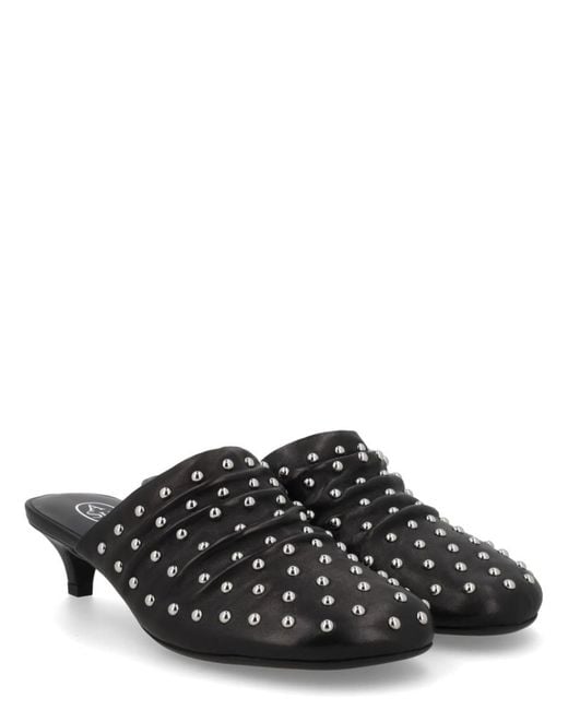 Ash Black Studded Mules
