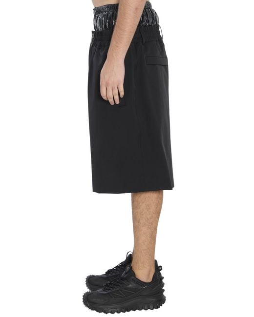 Moncler Black Loose Solid Shorts for men