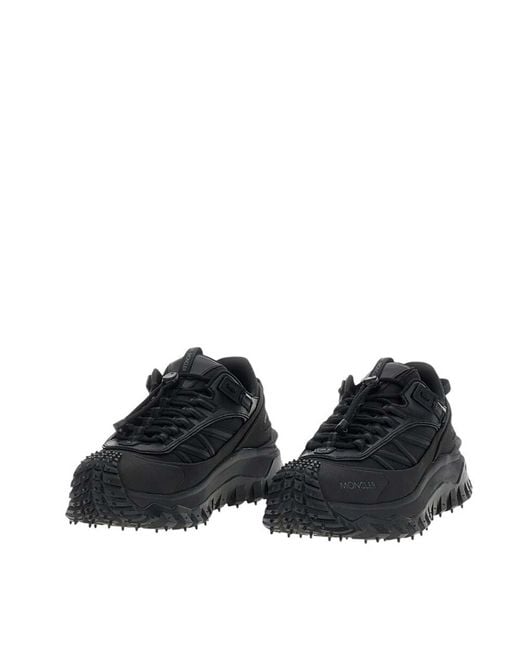 Moncler Black Solid Trailgrip Sneakers for men