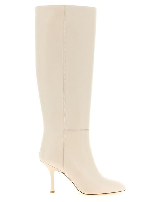 Stuart Weitzman White Madison Leather Boots