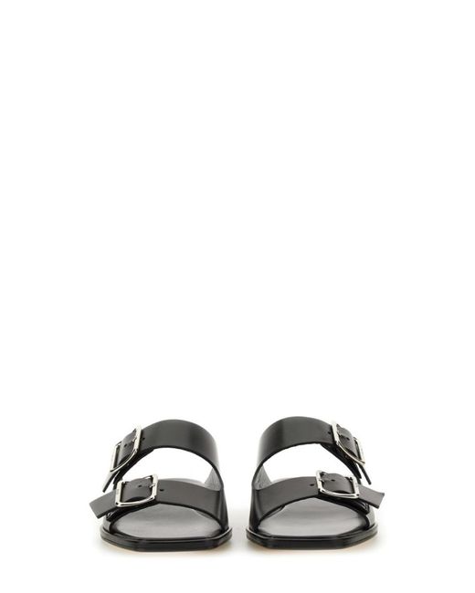 Aeyde Black Solid Sandals