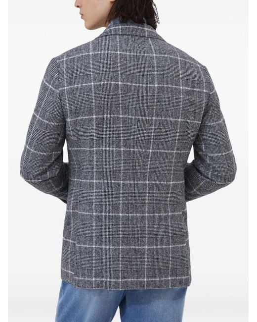Brunello Cucinelli Blue Wool Deconstructed Jacket for men