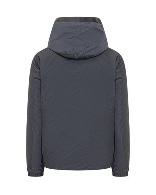 Moncler Blue Solid Hood Jacket for men
