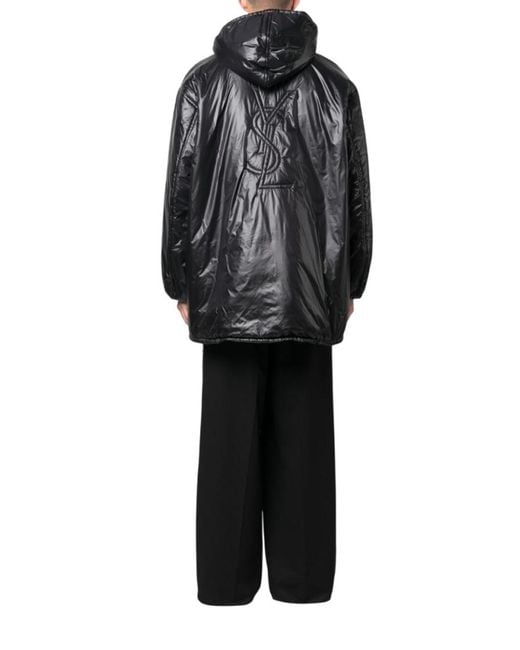 Saint Laurent Black Solid Hood Jacket for men