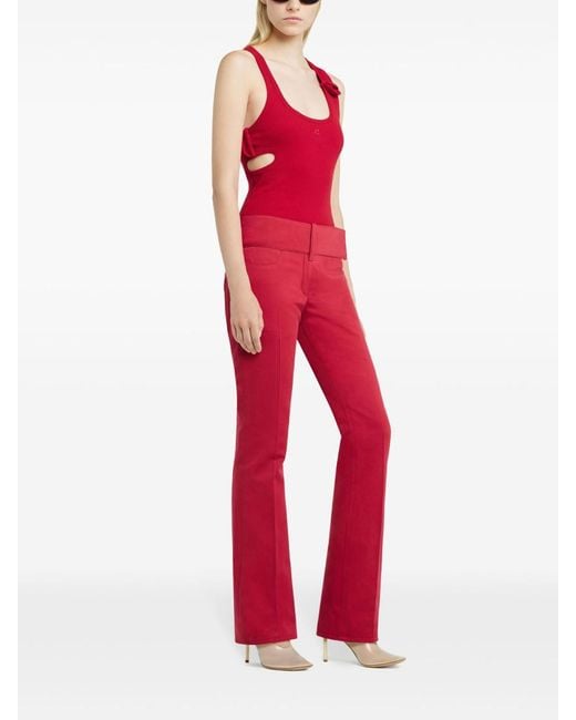Courreges Red Bootcut Trousers