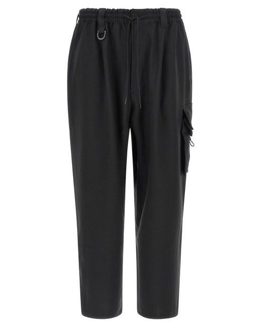 Y-3 Black Polyester Cargo Pants for men