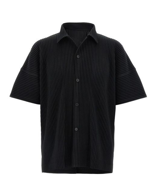 Issey Miyake Black Mc April Textured Shirt for men