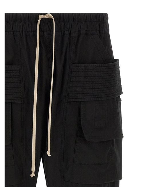 Rick Owens Black Relaxed Cargos Pants for men