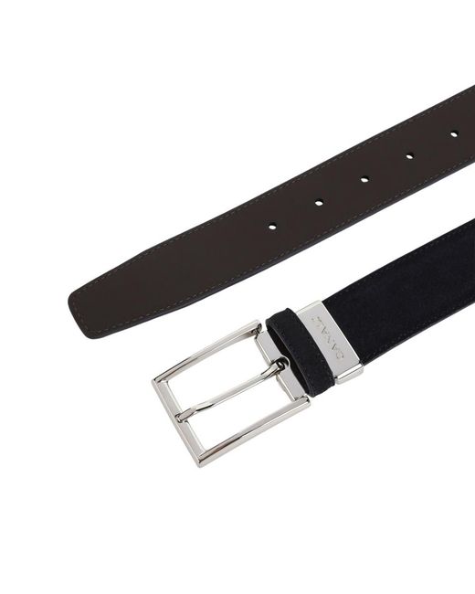 Canali Black Solid Formal Belt for men