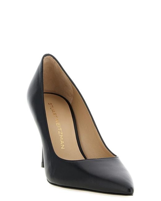 Stuart Weitzman Black Solid Pointed Toe