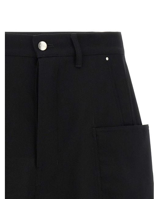Rick Owens Black Solid Shorts for men