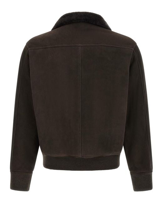 Giorgio Brato Black Solid Shirt Collar Jacket for men