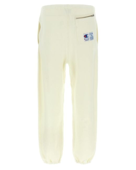 Undercover White Ivory Cotton Solid Joggers for men