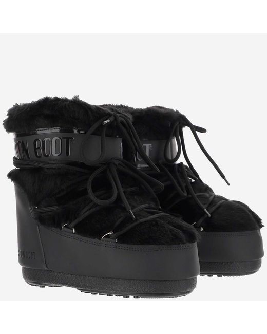 Moon Boot Black Logo Boots