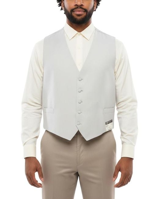 Corneliani White Five Button Waistcoat for men