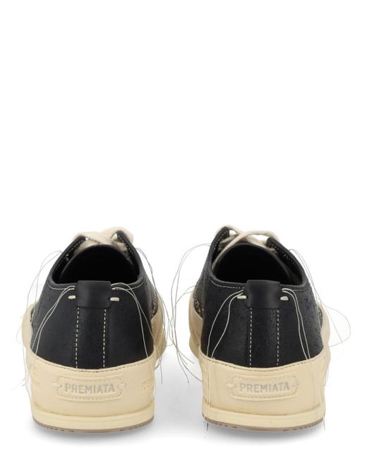 Premiata Black Low-Top Leather Sneaker for men
