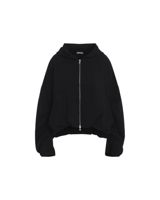 Dries Van Noten Black Solid Hood Sweatshirt