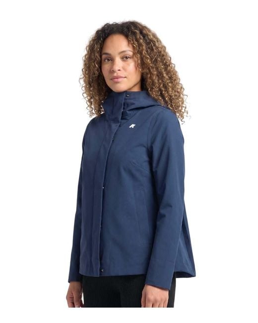 K-Way Blue Solid Hood Jacket