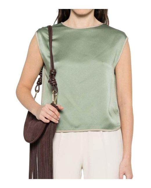 Forte_forte Green Solid Round Neck Top