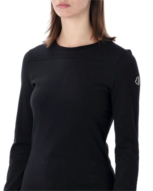 Moncler Black Solid Round Neck T-Shirt