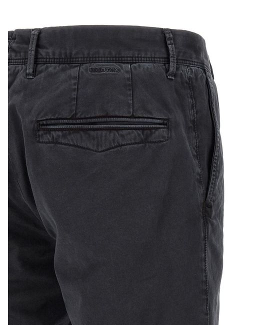 Incotex Blue Slim Flat Front Pants for men