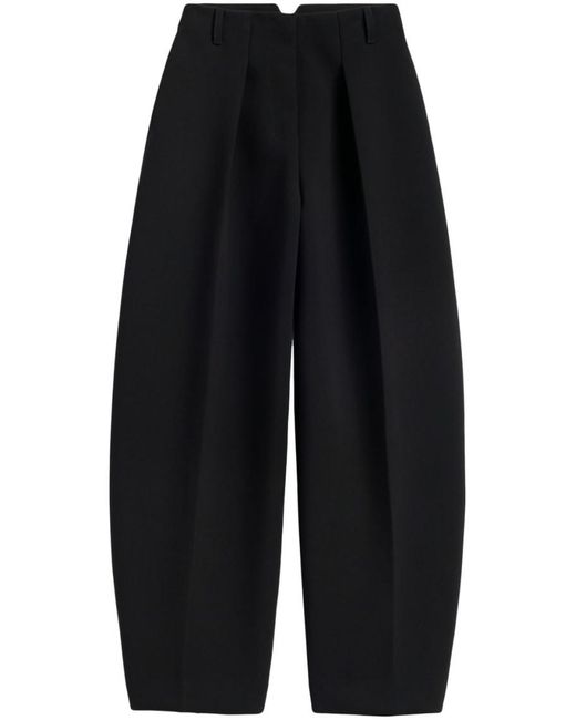 Jacquemus Blue High-Waisted Viscose Trousers With Wide-Leg Silhouette