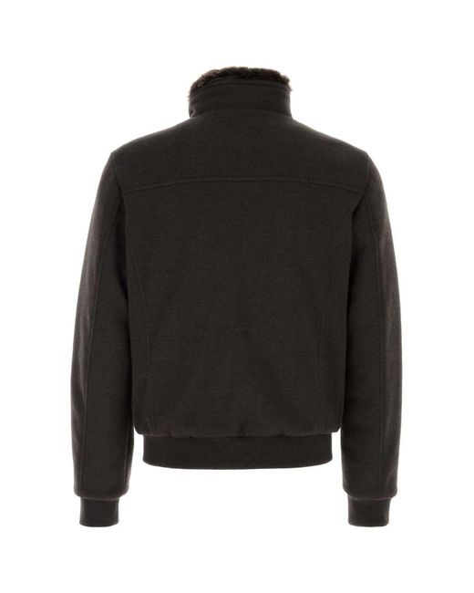 Moorer Black Textured Jackets for men