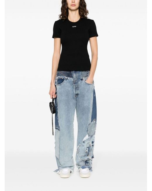Off-White c/o Virgil Abloh Black Off Stamp Ribbed-Knit Top