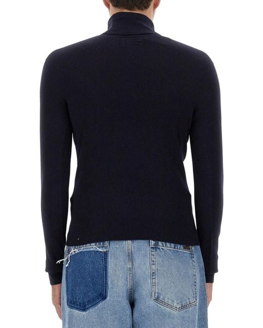Balmain Blue Solid Sweater for men