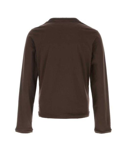 Prada Brown Solid T-Shirt for men