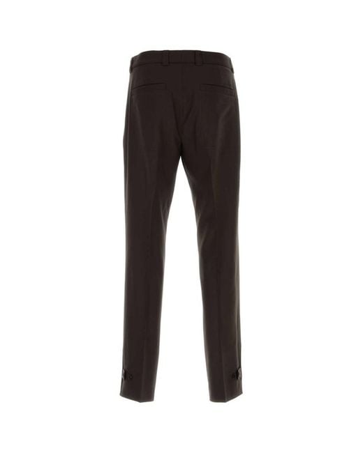 Gucci Black Flat Front Pants for men