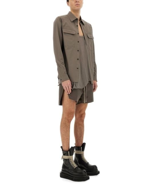Rick Owens Brown Regular Solid Shirt for men