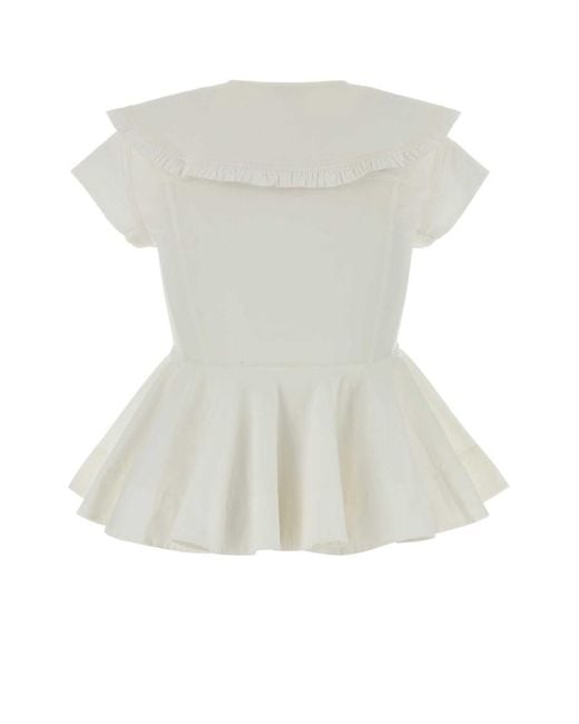 Ganni White Regular Solid Shirt