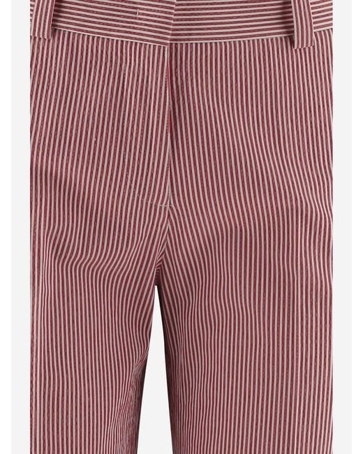 Ql2 Pink Striped Pattern Trousers
