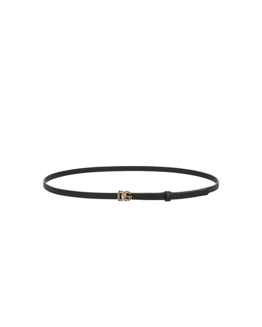 Dolce & Gabbana Metallic Solid Logo Buckle Belt