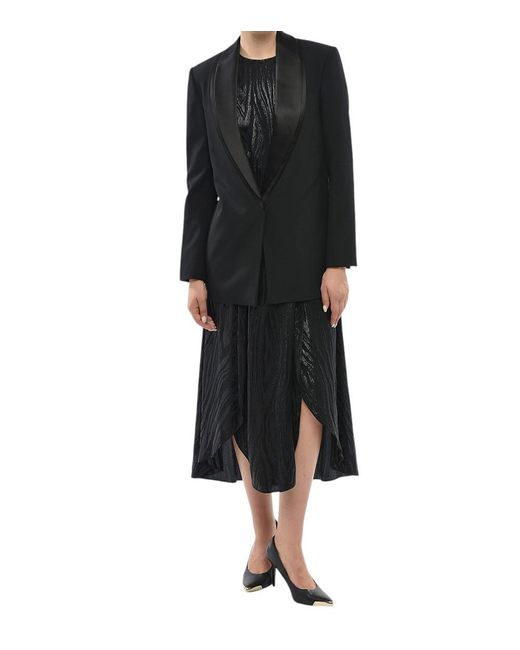 Stella McCartney Black Solid Shawl Lapel Blazer