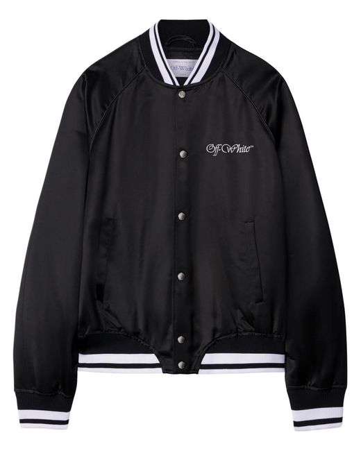 Off-White c/o Virgil Abloh Black Polyester Bomber Jacket With Contrast Detailing for men