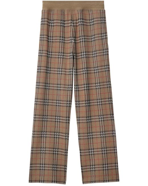 Burberry Natural Trousers With Check for men