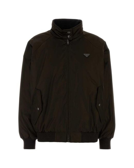 Prada Black Dark Mock Collar Jacket
