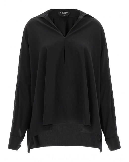 Tom Ford Black Crepe De Chine Shirt